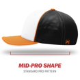 thumbnail image 2 of Richardson Pulse Sportmesh with R-Flex Cap, S-M, White-Black-Orange Tri, 2 of 6