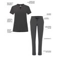 thumbnail image 3 of Adar Addition Go-Higher Scrub Set For Women - Notched V-Neck Scrub Top & Skinny Cargo Scrub Pants, 3 of 7
