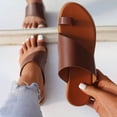 thumbnail image 2 of Fashion Minimalist Flat Thong Toe Ring Wide Fit Sandals, 2 of 5