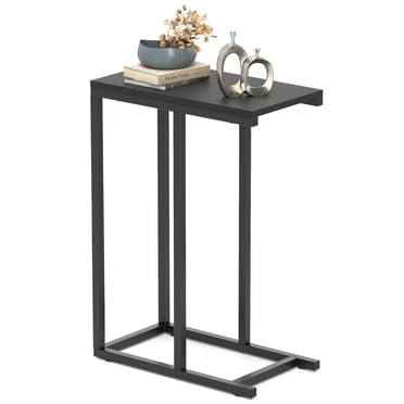 Patiojoy C-shaped End Table Modern Sofa Side Table with Adjustable Foot Pads