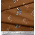 thumbnail image 3 of Soimoi Modal Satin Fabric Dragonfly & Texture Printed Craft Fabric by the Yard 42 Inch Wide, 3 of 3