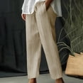 thumbnail image 2 of FNFYFH Clearance Plus Size Comfortable Ladies Linen Trousers Loose, 2 of 6
