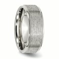 thumbnail image 4 of Stainless Steel Ridged Edge 8mm Brushed and Polished Band Ring 10 Size, 4 of 5