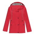 thumbnail image 1 of MeetoTime Manteau de Pluie Imperméable pour Femme Mi-Long à Capuche Coupe-Vent Extérieur Randonnée Imperméable Tailles Régulières et Plus, 1 of 5