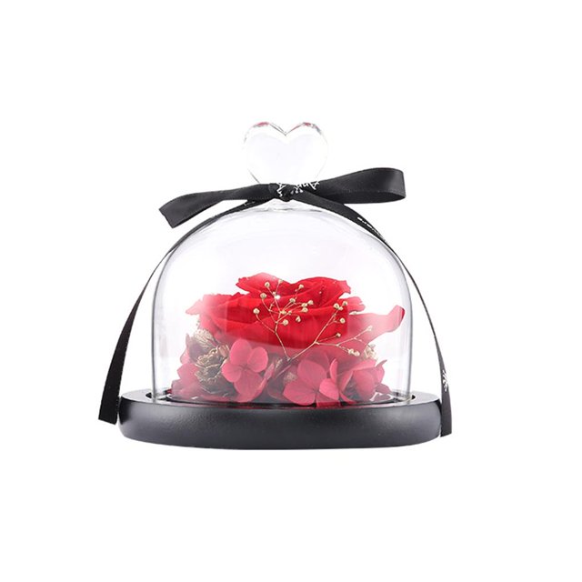 facefd Preserved Flower Rose Never Withered Roses Handmade Fresh Flower Cover for Valentine's Day Anniversary Birthday Red