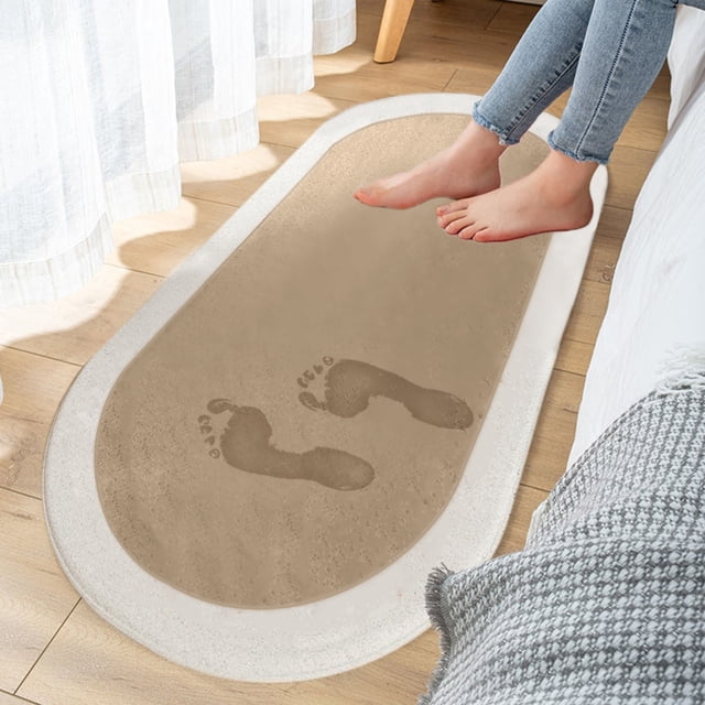 TopLLC Bathroom Rugs, Soft Bedroom Mats Shaggys Rugs For Bedroom Oval Rugs Room Carpet Living Room Runner Rugs Soft Comfortable Water Absorption Non Slip Thick Washable Rug Longhair Carpet