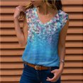 thumbnail image 2 of Fridja Femmes Casual V-Cou Imprimé Top Chemisier Sans Manches Camisole, 2 of 9