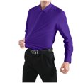 thumbnail image 2 of RXIRUCGD Chemises pour Hommes Décontractées Mode Unies en Tissu Élastique à Col Rabattu avec Boutons, Violet, Taille : L, 2 of 4