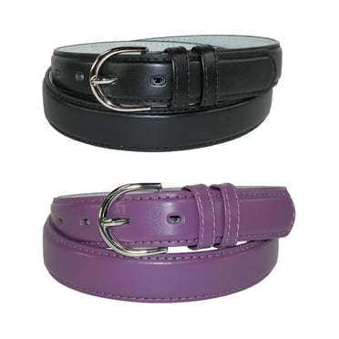 CTM® Ceinture Habillée en Cuir 1 1/8 Pouce (Lot de 2 Couleurs) (pour Femmes)