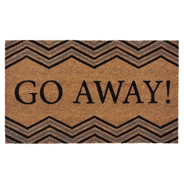 Achim Tapis de Porte en Fibre de Coco Imprimé 18 x 30 Po, Go Away