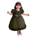 thumbnail image 1 of Robe Mi-Mollet à Manches Courtes et Col Rond, Tenue Formelle pour Enfants Incluant de Longues Robes Florales, Robes de Princesse, Robes à Fleurs pour Enfants, Robes de Mariage, Etc., 1 of 3
