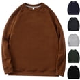 thumbnail image 1 of Mceream Chandail à Col Rond pour Homme, Couleur Unie, Raglan, Manches Longues, Haut à Enfiler, Coupe Ample, Décontracté, Quotidien, Tenue Mode Urbaine, Café, S, 1 of 9