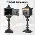 thumbnail image 3 of Costway Retro Cast Aluminum Mailbox Lockable Security Postal Letter Box withBaffle Door, 3 of 10