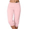 thumbnail image 1 of Timegard Womens Sweatpants Capri Pants Cinch Bottom Solid Color Cropped Joggers Workout Pants with Pockets, 1 of 6