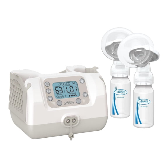 Dr. Brown's Tire-Lait Électrique Double Silencieux à Débit Personnalisé avec des Téterelles en Silicone de Forme Souple