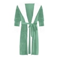 thumbnail image 3 of MAWCLOS Peignoir en Peluche pour Femmes à Capuche Sherpa Robe de Chambre Couleur Unie Manches Longues Vert L, 3 of 4