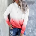 thumbnail image 2 of Penkiiy Chandails à Capuchon pour Femmes Mode Chandails à Capuchon Décontractés Chandail en Molleton Patchwork Blouse à Capuche Pull Rouge Melon D\'eau Y2K Vêtements, 2 of 4