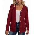 thumbnail image 1 of HAiming Womens Knit Cardigan Long Sleeve Button down V Neck Solid Color Lightweight Sweaters with Pockets, 1 of 4