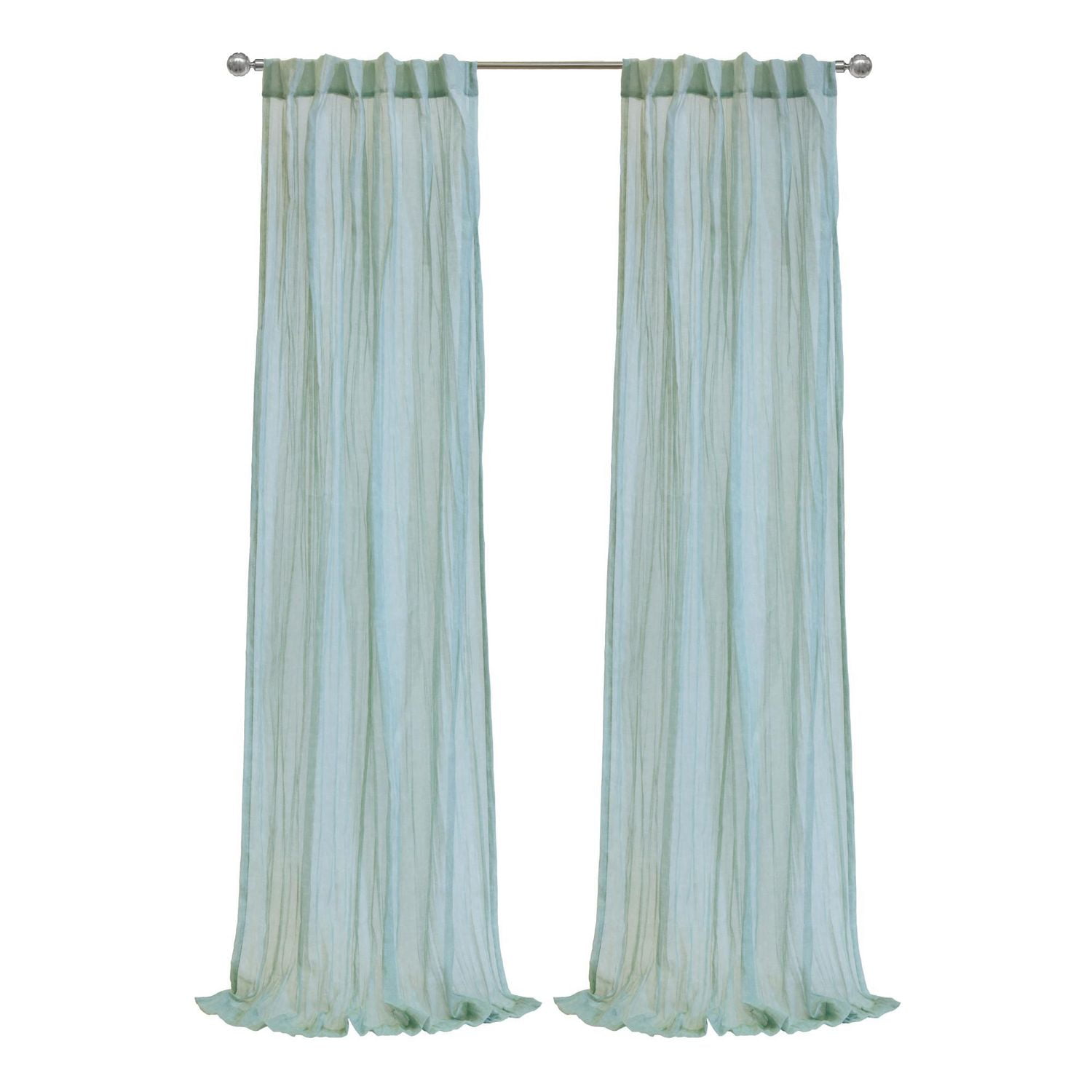 Loft Living Peoria Transparent Double Tetiere panneau de rideau 52 x 95 in Pale Thyme