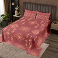 thumbnail image 2 of Aztec Quilt Set Queen Geometric Bedspread Set For Teens Young Southwest Coverlet Set American Tribal Bedroom Decor Bohemian Orange Bed Set, 2 of 5