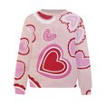 thumbnail image 4 of VALMASS Chandails en Molleton de la Saint-Valentin pour Femmes Manches Longues Col Rond Décontracté Mode Ample Blouses (L, Rose-B), 4 of 4