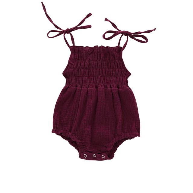 Kmbangi Bébé Été Coton Fronde Fronceur Dentelle Stretch Froncé Combinaison