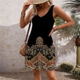 thumbnail image 2 of Pisexur Robe d'Été pour Femme, Robe Midi Sans Manches, Imprimé Floral, Style Décontracté, avec Poche, Tailles P à 2TG, 2 of 6
