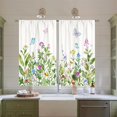 thumbnail image 4 of Floral Butterfly Kitchen Curtains Farmhouse Spring Colorful Flower Small Short Cafe Windows Curtains Watercolor Tier Curtains for Bathroom Window Living Room Rod Pocket Treatment Drapes (26x36 Inch), 4 of 5