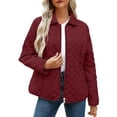 thumbnail image 1 of Womens Puffer Jacket Quilted Barn Jackets Long Sleeve Button Down Winter Quilted Jackets Puffy Coats Quilted Bomber Jacket Puffer Jacket Outerwear Coats with Pockets, 1 of 6