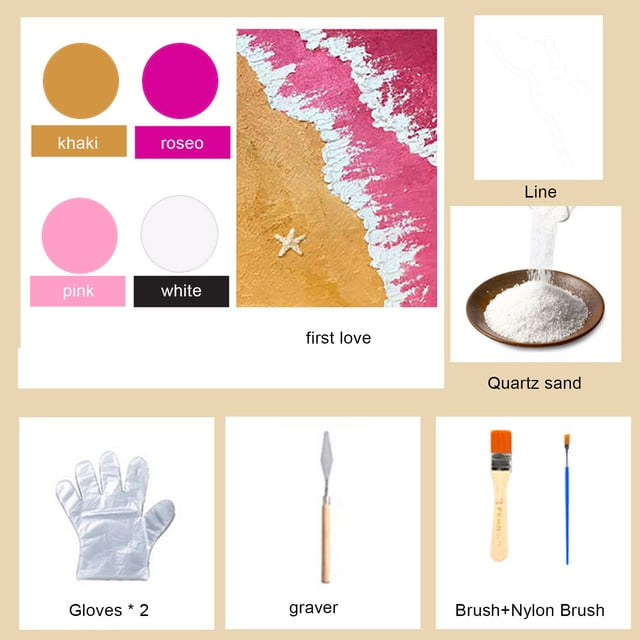 RKSTN Drawing Supplie Beach Texture Painting Material Package Jlh-004-A First Love 20X30cm with Line Draft Kitchen Gadgets