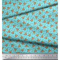 thumbnail image 3 of Soimoi Polyester Crepe Fabric Leaves, & Rose Floral Print Sewing Fabric Yard 42 Inch Wide, 3 of 3