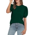 thumbnail image 1 of Dealovy Hauts Habillés Décontractés pour Femmes T-Shirts à Col Rond Manches Courtes Bouffantes Chemises Décontractées T-Shirts Basiques, 1 of 7