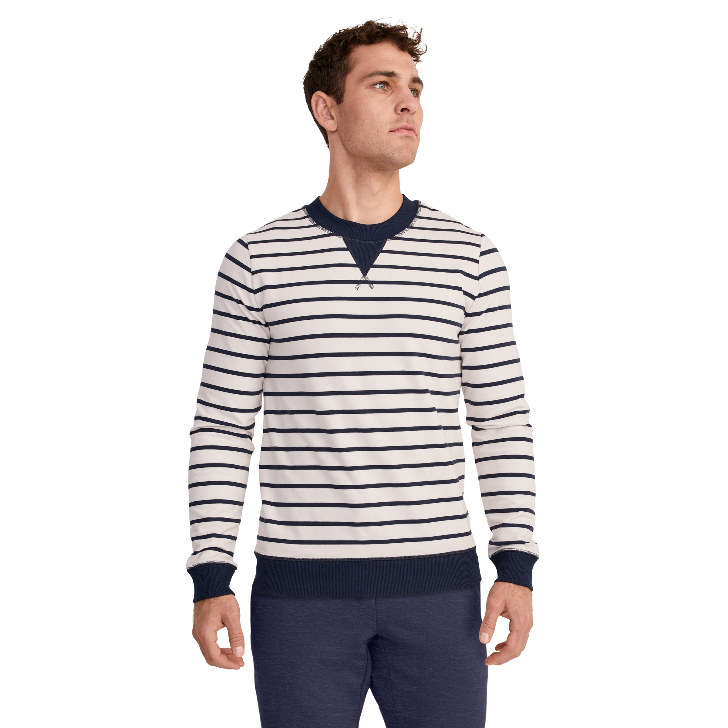 Jockey Chandail Molletonné à Col Ras du Cou pour Hommes en Mélange de Coton Léger