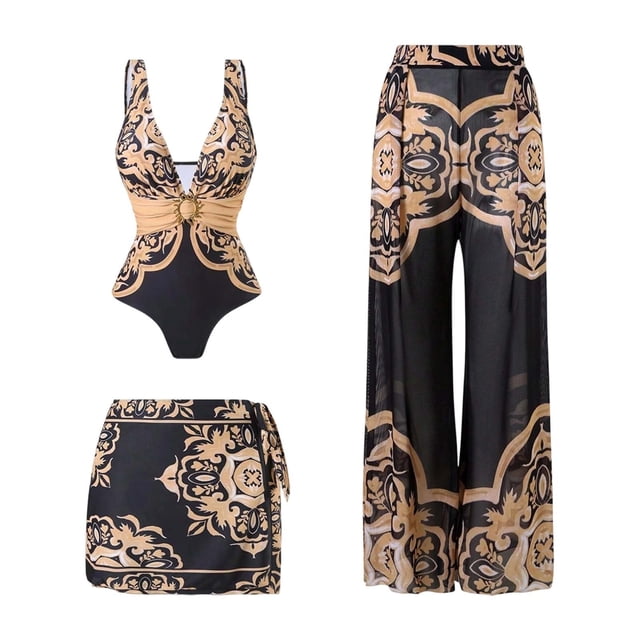 Women's Floral Print Square Neck Swimsuit Comfortable Stretchy Summer Beach Bathing Suit