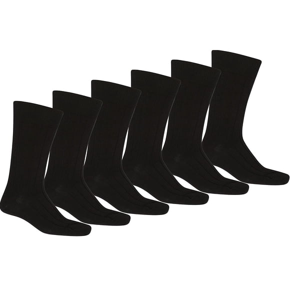 Lot de 20 Chaussettes Habillées Unies Noires pour Hommes Qraftsy (9-11)