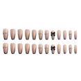 thumbnail image 3 of HLONK 24Pcs Gel Press on Nails  Gel French Long Fake Nails  Press on Tips With Glue  Rhinstone with Butterfly  NO.13, 3 of 6