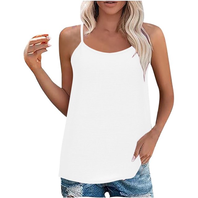 Yuyuzo Camisoles Débardeurs pour Femmes Sans Manches Hauts de Sortie Encolure Carrée Camis Décontractés Amples T-Shirts Tees