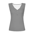 thumbnail image 4 of AherBiu Ribbed Tank Tops for Women 2024 Summer Knitted Slim Fitted Camis Stretchy Comfy Button V Neck Tops, 4 of 5
