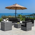 thumbnail image 4 of Costway Ensemble de Meubles en Rotin Osier 8 Pcs pour Patio avec Table de Rangement Noir, 4 of 10
