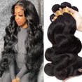 thumbnail image 2 of Body Wave Bundles Peruvian Human Hair Double Weft Bundles 1/3 Human Hair Bundles Natural Color 8-30Inch Virgin Human Hair Extensions Perruques Extensions de cheveux humains, 2 of 7