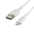 thumbnail image 2 of Belkin BoostCharge USB-A to Lightning Cable - (3.3ft/1M) MFi Certified, Soft, Flexible Fast-Charging Cable, Lightning iPhone Charger Cord for iPhone 14 & Earlier Series, iPad 9th Gen & AirPods White, 2 of 5