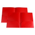 thumbnail image 1 of ZTTD 2Pcs Twin-Pocket Folders, File Folders with Pockets and Business Card Slot, Heavy Duty Plastic 2 Pockets Folders for Documents, Letter Size (Type1-Red), 1 of 9