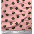 thumbnail image 1 of Soimoi Pink Poly Georgette Fabric Floral & Be You Text Print Sewing Fabric BTY 52 Inch Wide, 1 of 5