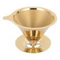 thumbnail image 1 of KAKOWELY Stainless Steel Coffee Filter for Home Use Golden Color Durable Reusable 3.5 Inches,4.92"X4.92"X3.54", 1 of 4