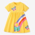 thumbnail image 4 of KYAIGUO Robe Décontractée en Coton pour Bébé Fille Manches Courtes Imprimé Dessin Animé Robes Enfants Jupe Princesse pour 2-7 Ans, 4 of 9