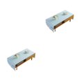 thumbnail image 1 of Shengyu 1/2/3/5 Cotton Linen Tablecloth Rectangular TV Cabinet Coffee Desktop Fringe Waterproof Table Cloth for Dining Hall Garden 50*145cm,Embroider/Light blue 2PCS, 1 of 6