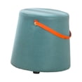 thumbnail image 1 of Abbracc Portable Round Ottoman Changing Shoes Stool Bench with Handle Space-Saving Solid Lake Blue, 1 of 9