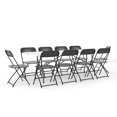 thumbnail image 1 of Ensemble de table repliable de formation / événement en plastique blanc granite de 8 pieds avec 10 chaises pliantes, 1 of 9