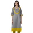 thumbnail image 1 of Moomaya Designer Straight Kurti For Women Printed Indian Tunic Top Long Kurta, 1 of 6
