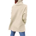 thumbnail image 3 of KIHOUT Spring Winter Womens Tops Fashion Casual Solid Color Split Fork Knitted Sweater Long Sleeve Turtleneck Tops, 3 of 6
